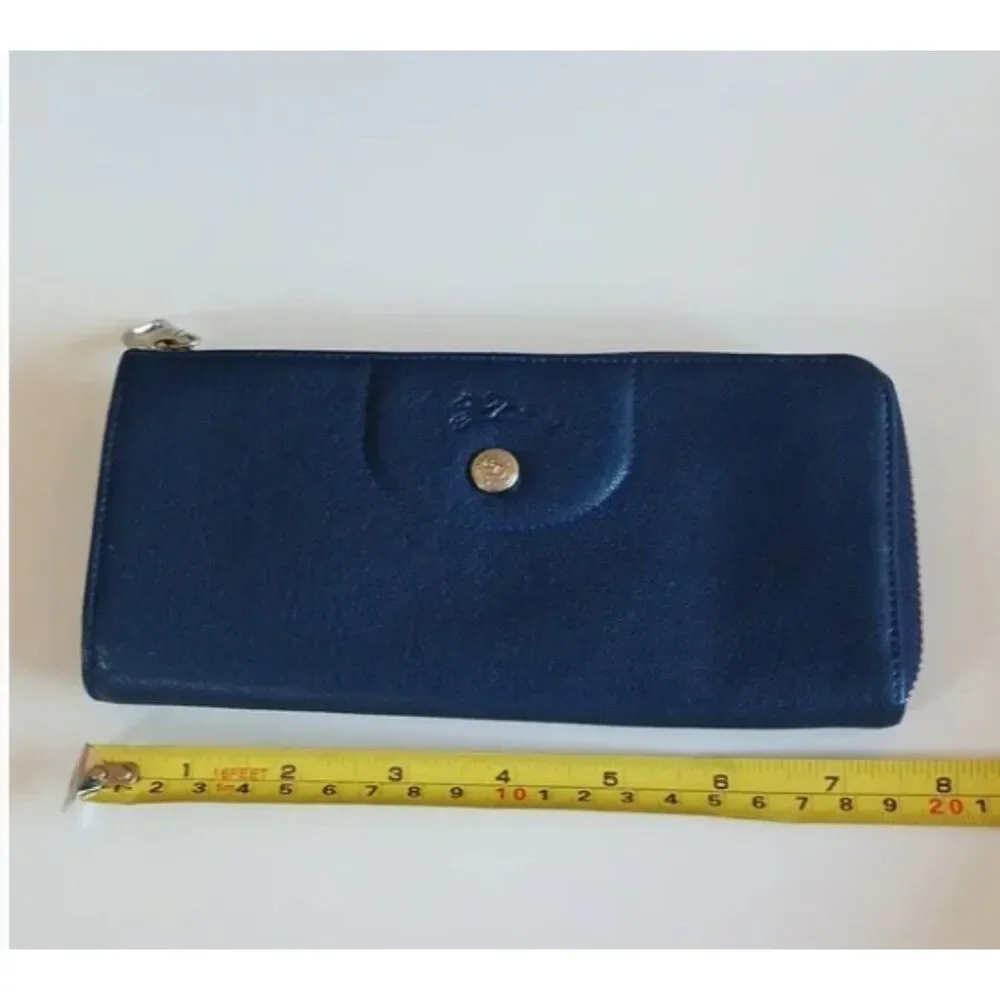 Longchamp‎ Le Pliage Cuir Zip Around Wallet - Navy
